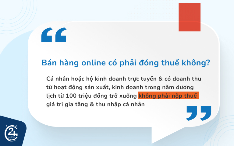 bán hàng online có phải nộp thuế không