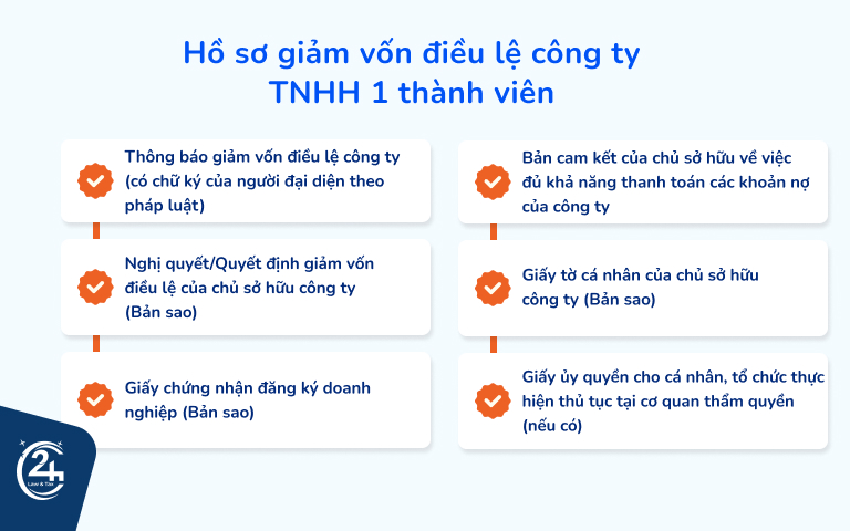 hồ sơ giảm vốn điều lệ công ty tnhh 1 thành viên