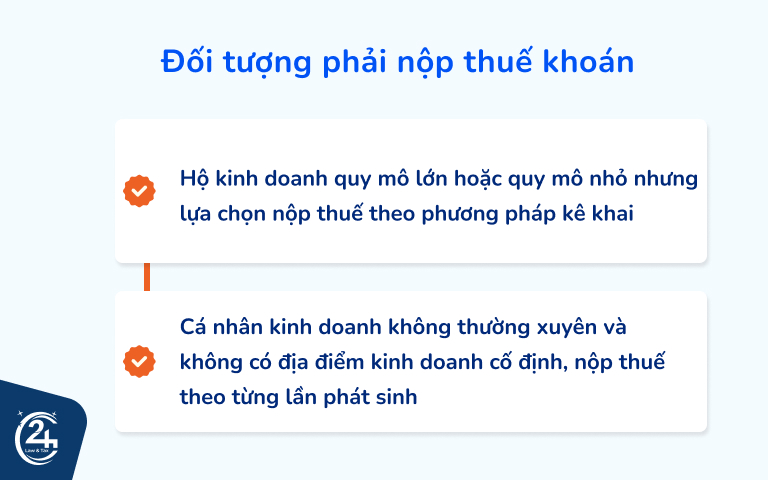 đối tượng nộp thuế khoán