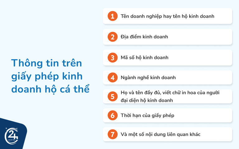 thông tin trên giấy phép kinh doanh hộ cá thể