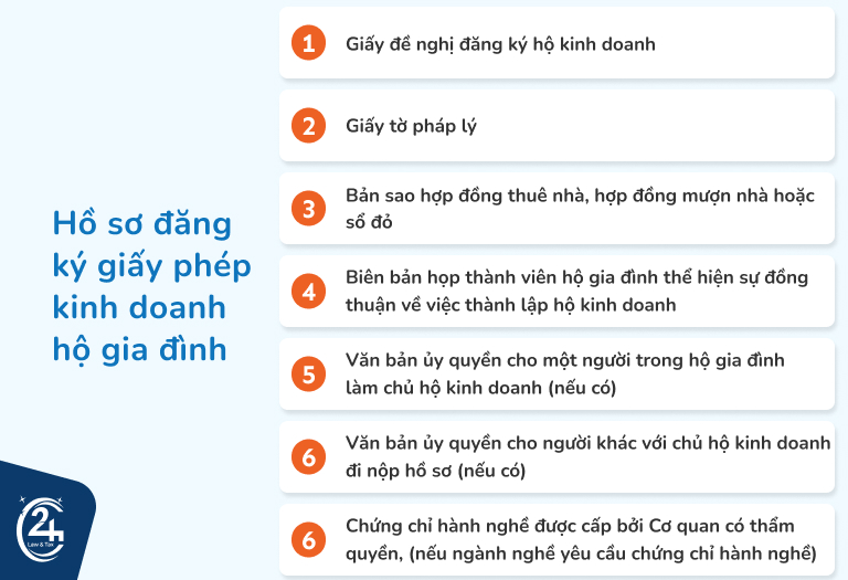 hồ sơ xin giấy phép kinh doanh hộ gia đình