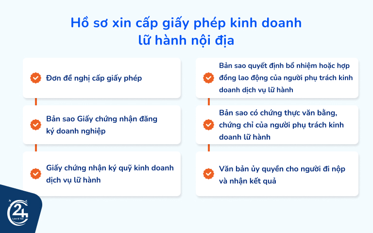 hồ sơ xin giấy phép kinh doanh lữ hành nội địa