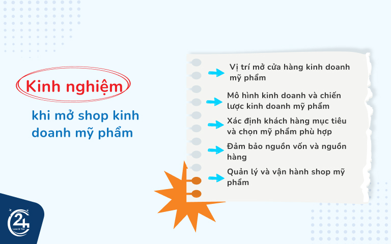 kinh nghiệm mở shop mỹ phẩm