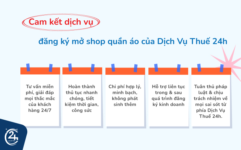 cam kết dịch vụ đăng ký mở shop quần áo