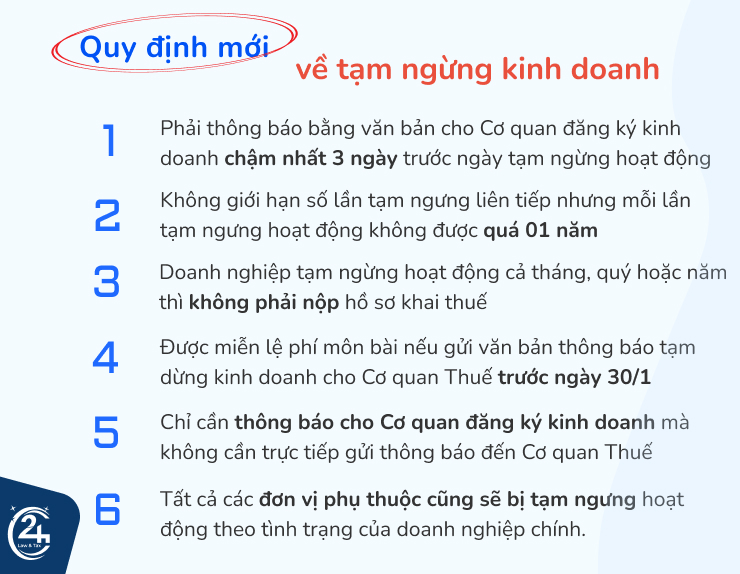 Quy định mới về thủ tục xin tạm ngưng hoạt động kinh doanh 2 Quy định mới về tạm ngừng kinh doanh