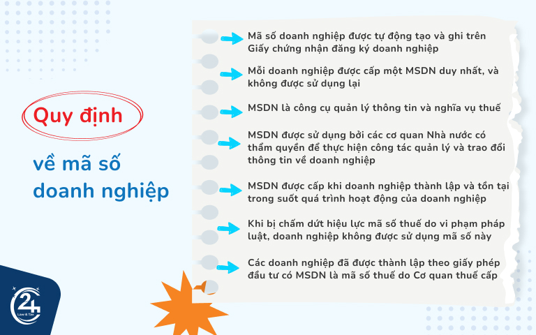 quy định về mã số doanh nghiệp