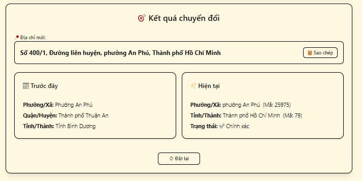 Hướng dẫn tra cứu địa chỉ mới của doanh nghiệp sau sáp nhập 6 Kết quả về địa chỉ mới sau sáp nhập