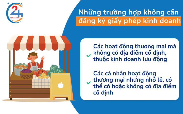 Trường hợp không cần giấy phép kinh doanh cửa hàng